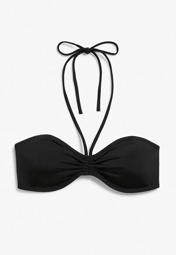 Halter bandeau bikini top - Black