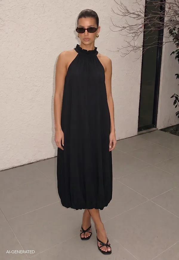 Halter Neck Balloon Dress