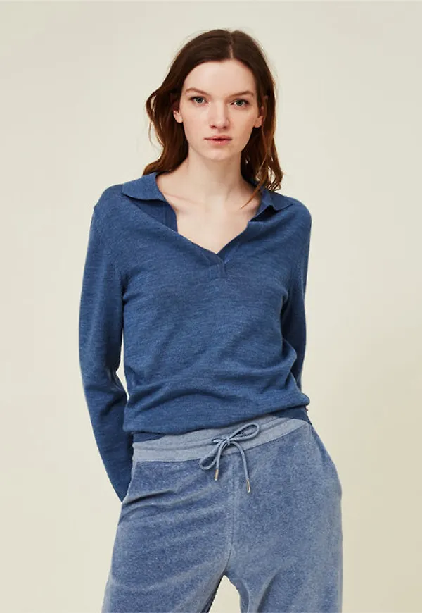 Hana Merino Wool Knitted Polo Shirt