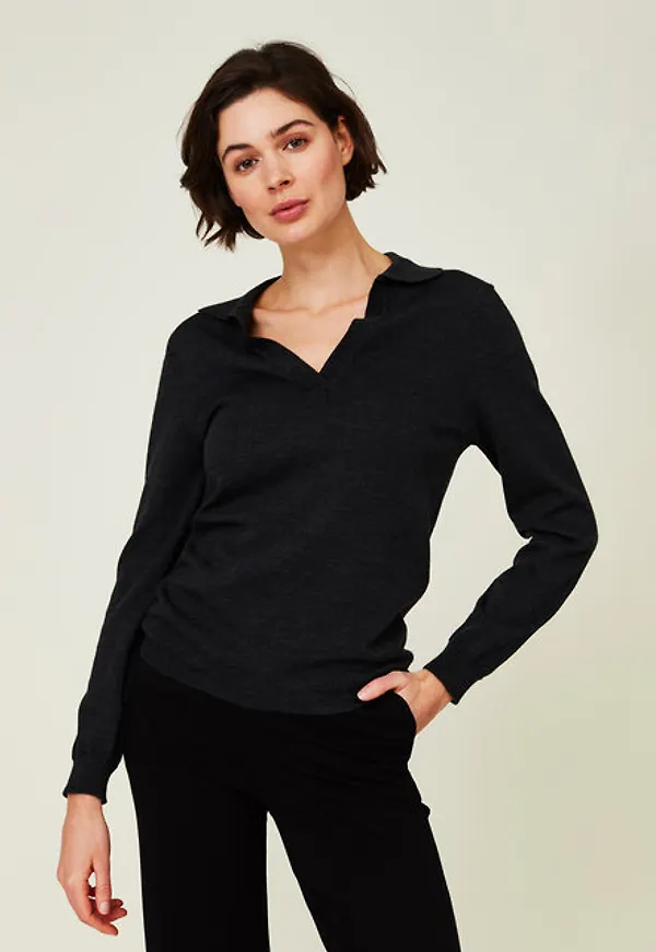 Hana Merino Wool Knitted Polo Shirt