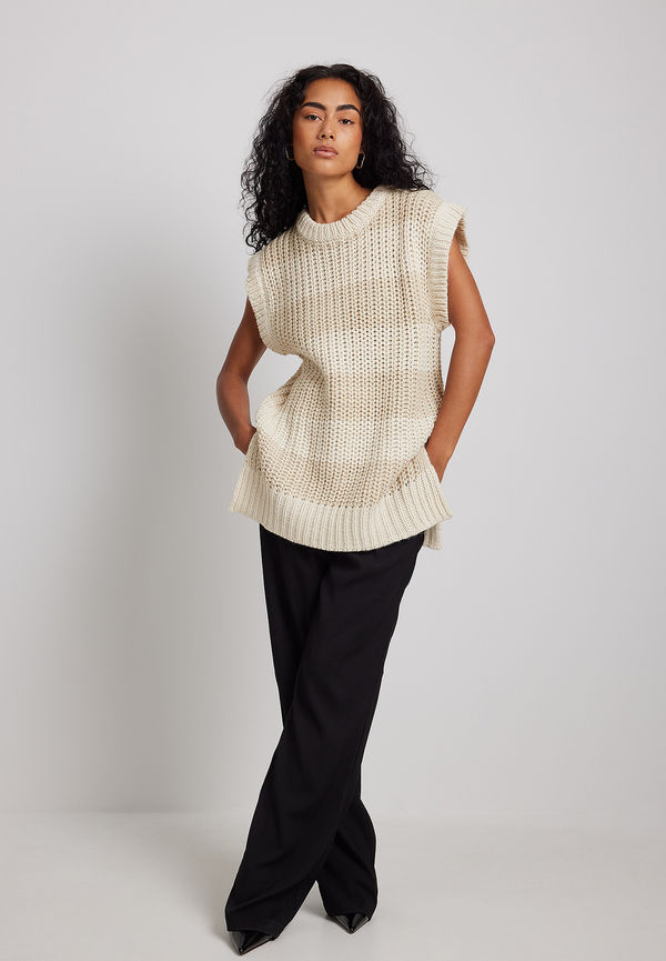 Handpicked x NA-KD Kabelstickad väst - Stripe