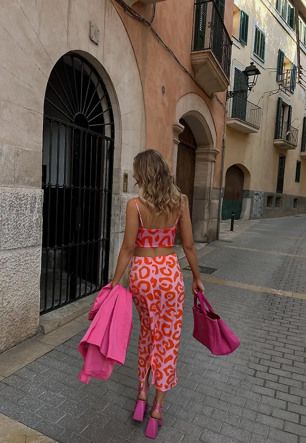 Handpicked x NA-KD Midikjol - Multicolor,Leopard
