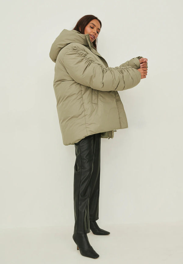Handpicked x NA-KD Oversize jacka med dragsko - Green
