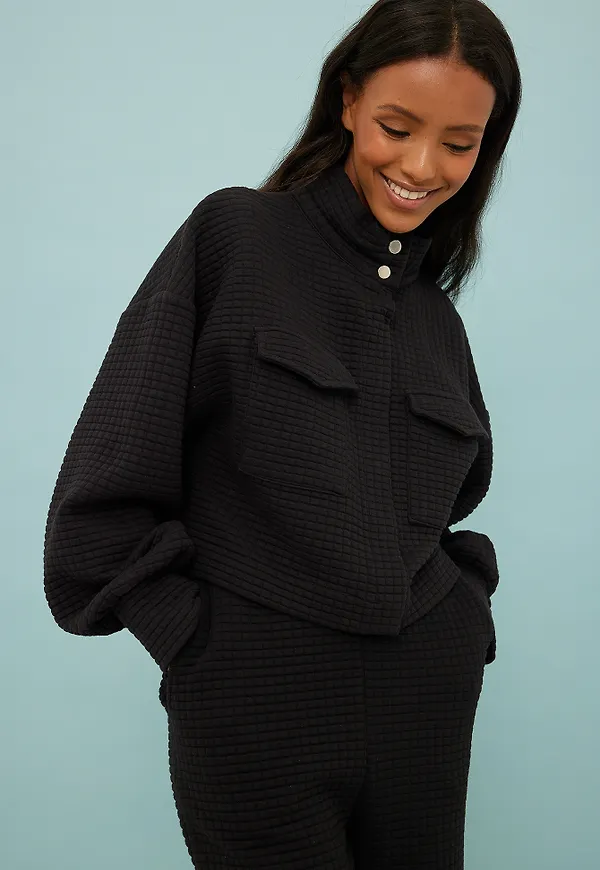 Handpicked x NA-KD Quiltad jacka - Black