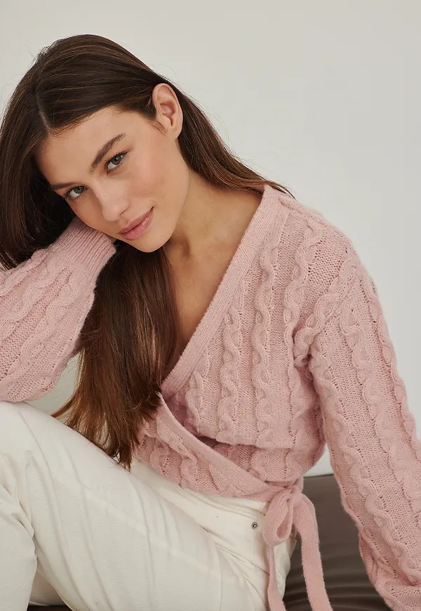 Handpicked x NA-KD Stickad cardigan - Pink