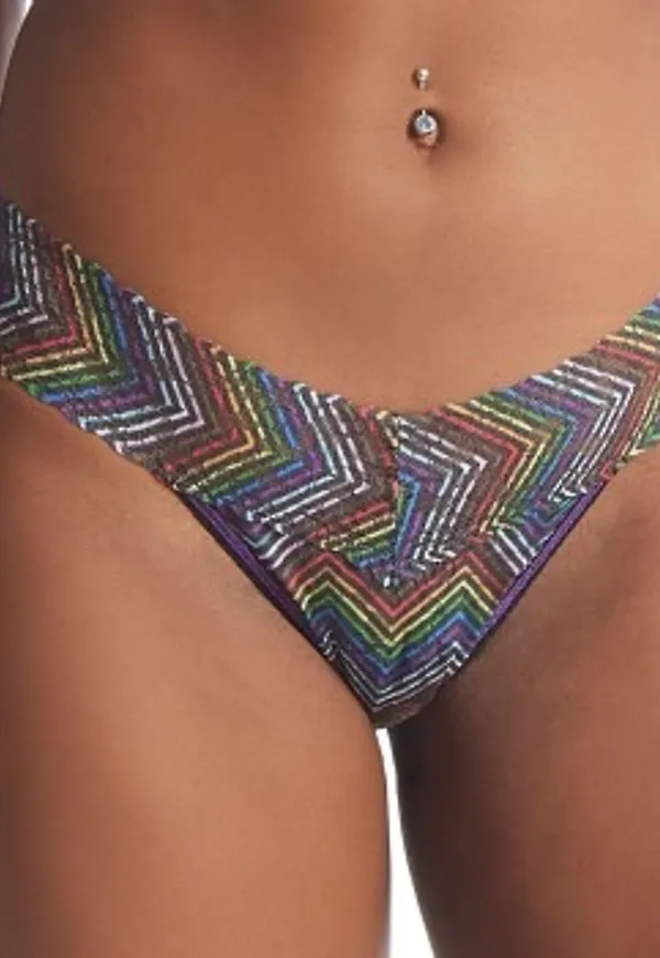 Hanky Panky Trosor 2P Printed Low Rise Thong Flerfärgad-2 nylon One Size Dam