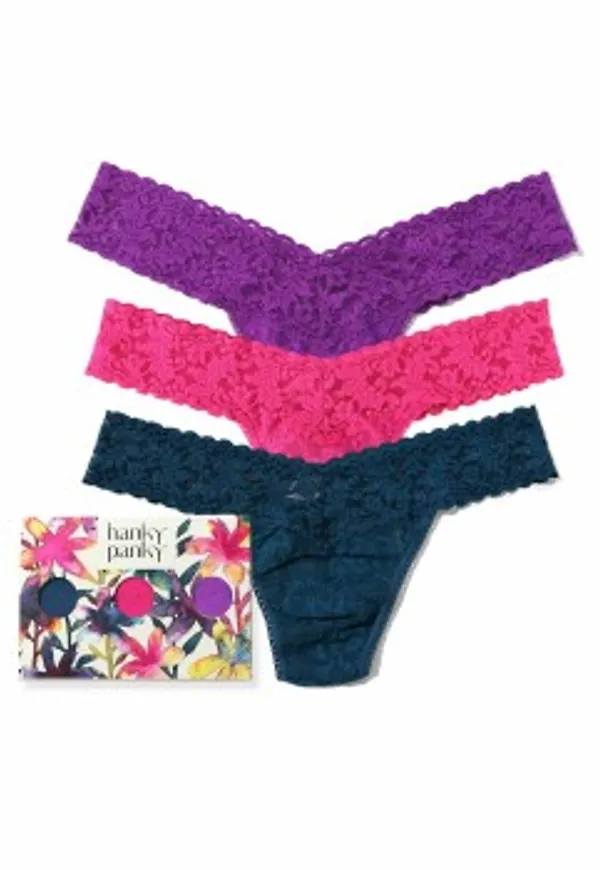 Hanky Panky Trosor 9P Low Rise Lace Thong Lila nylon One Size Dam
