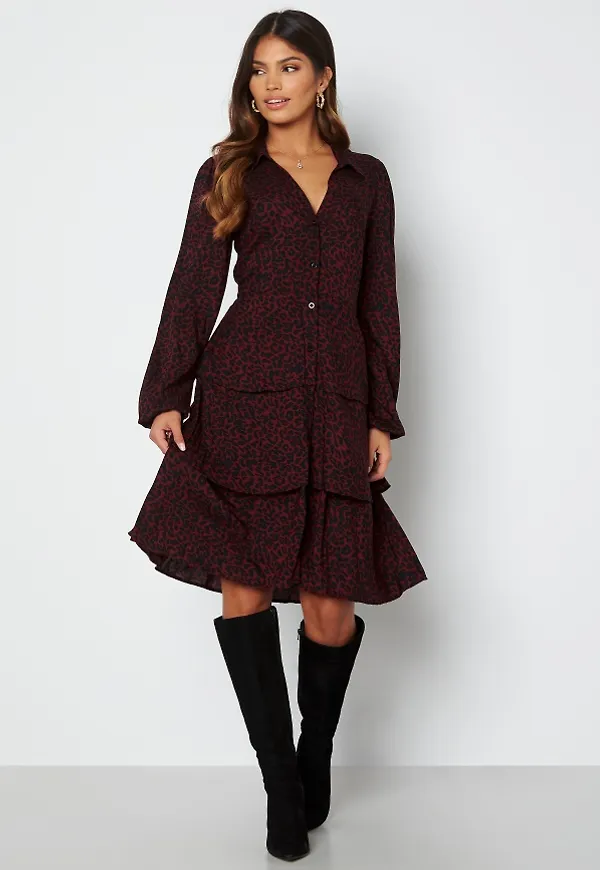 Happy Holly Andrea dress Wine-red / Black 32/34