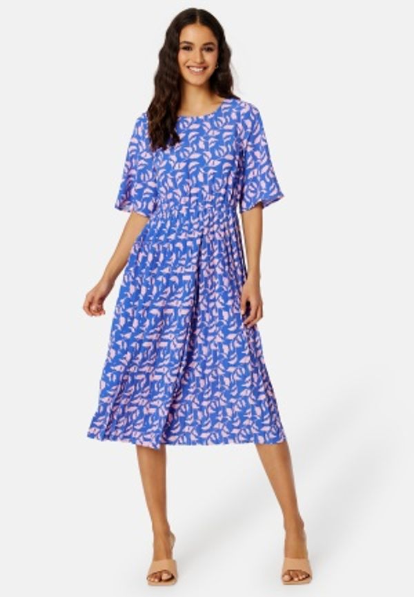 Happy Holly Eloise pleated dress Blue / Patterned 32/34
