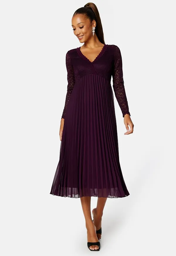 Happy Holly Henley Dress Plum 32/34