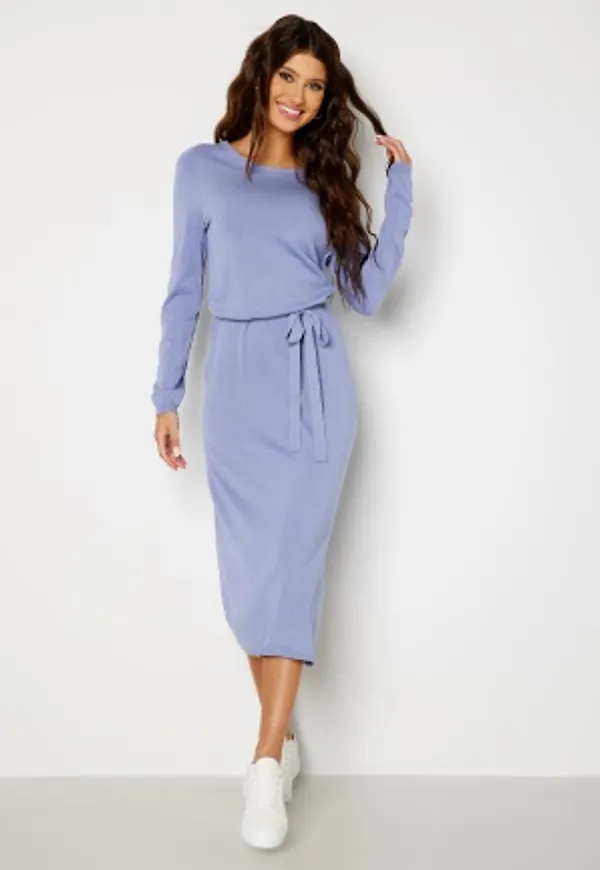 Happy Holly Idella fine knitted dress Dusty blue 44/46