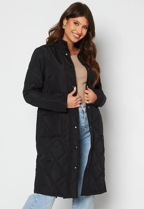 Happy Holly Isabelle Quilted Coat Black 32/34