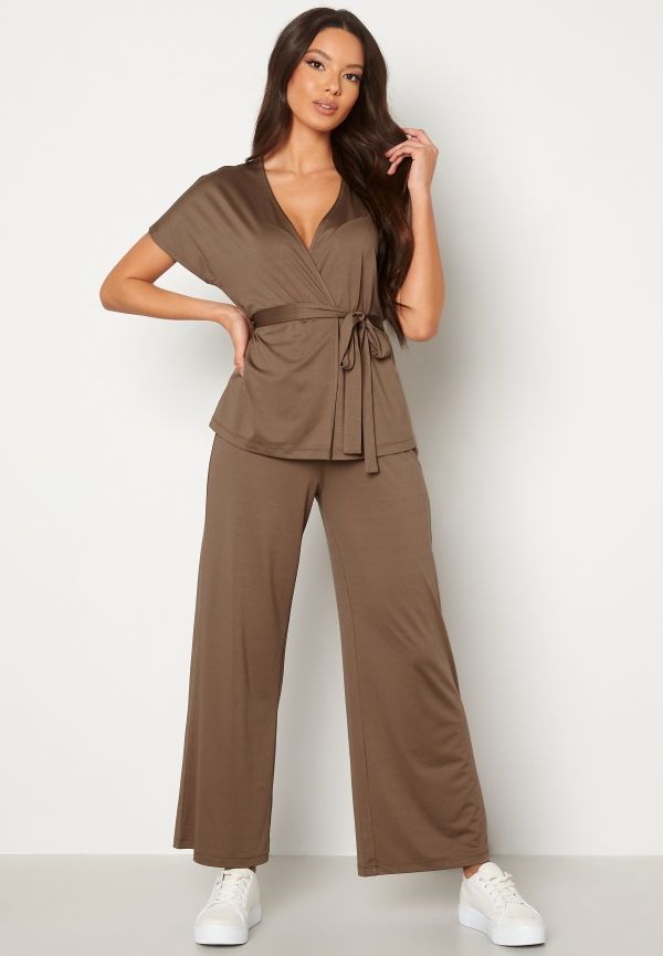 Happy Holly Jamie soft wide pants Light brown 36/38