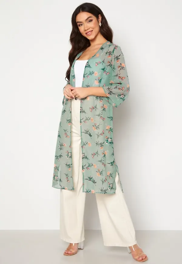 Happy Holly Madja long kimono Dusty green / Patterned 36/38
