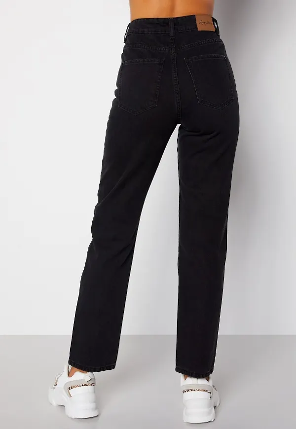Happy Holly Natalie straight leg jeans Black denim 38
