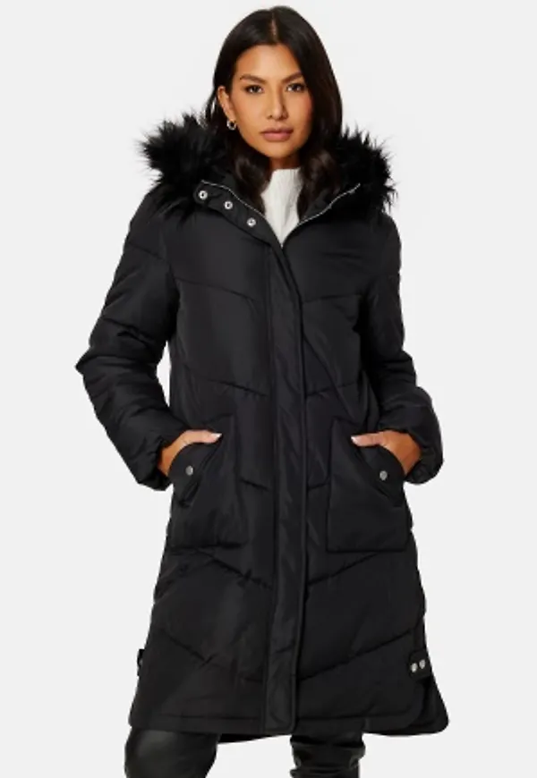 Happy Holly Nilla Long Padded Jacket Black 36/38