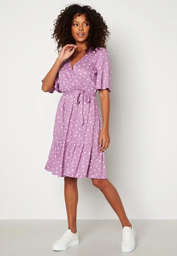 Happy Holly Reina wrap dress Lavender / Patterned 32/34