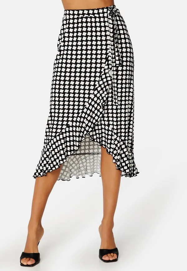 Happy Holly Selima frill wrap skirt Patterned 32/34