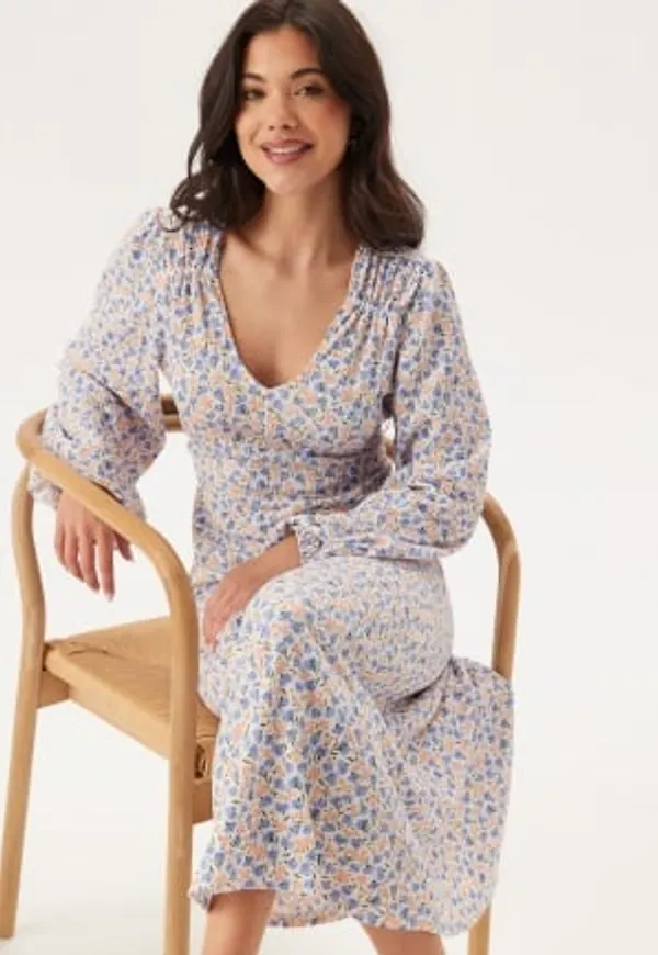 Happy Holly Structured Dress Offwhite/Patterned 32/34