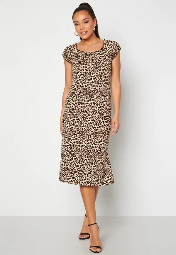 Happy Holly Tessan midi dress Leopard 40/42