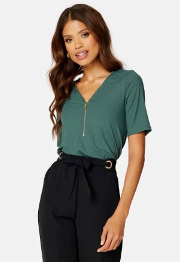 Happy Holly Witney rib zip top Green 52/54