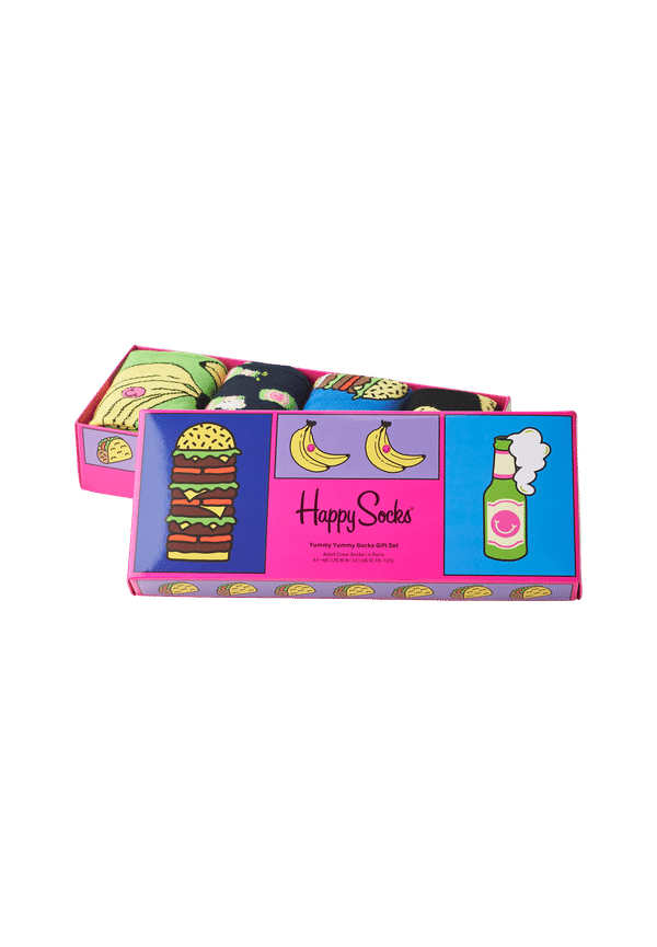 Happy Socks - Strumpor 4-pack Yummy Yummy Socks Gift Set - Rosa - 41/46