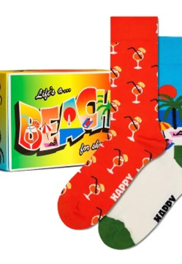 Happy socks Strumpor 2P Beach Life Gift Set Flerfärgad bomull Strl 36/40