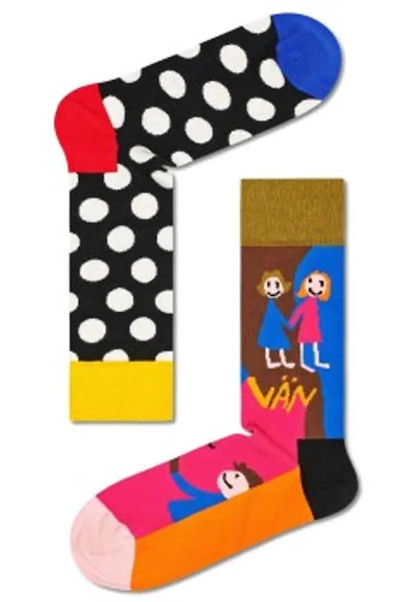 Happy socks Strumpor 2P Rock Your Socks Friend Sock Svart mönstrad bomull Strl 41/46