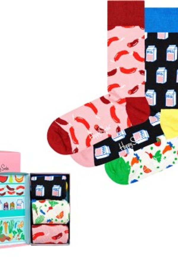 Happy socks Strumpor 3P Foodie Socks Gift Box Flerfärgad bomull Strl 41/46