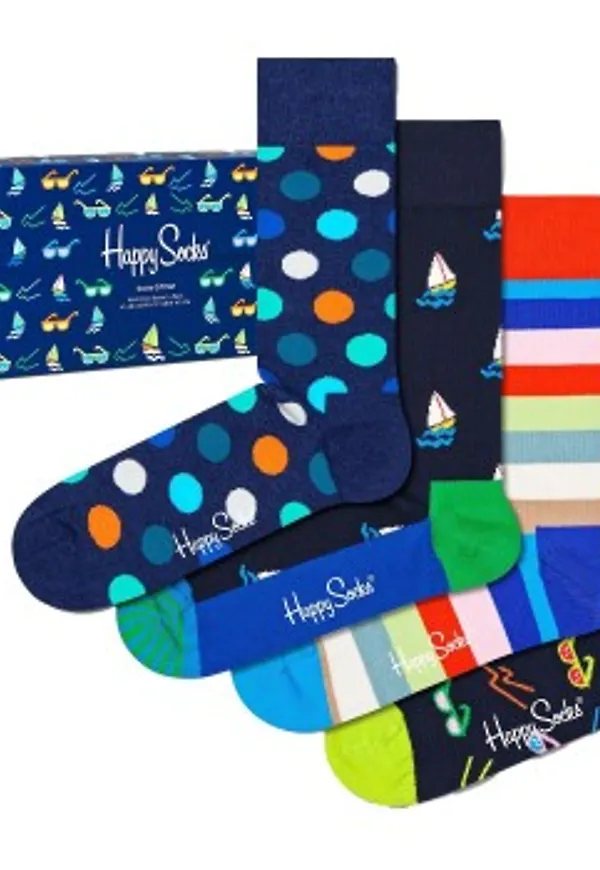 Happy socks Strumpor 4P Navy Gift Box 650 Blå Strl 41/46