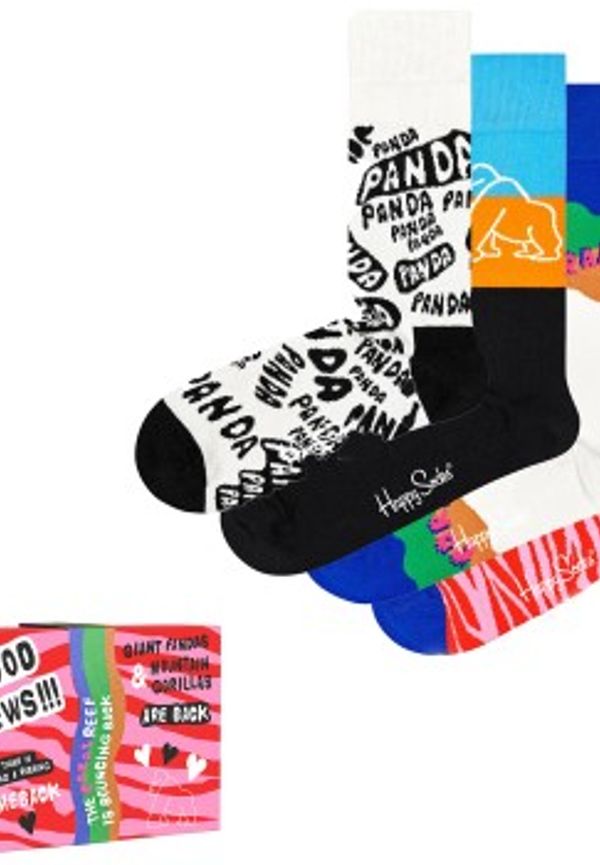 Happy socks Strumpor 4P WWF Gift Box Flerfärgad bomull Strl 41/46