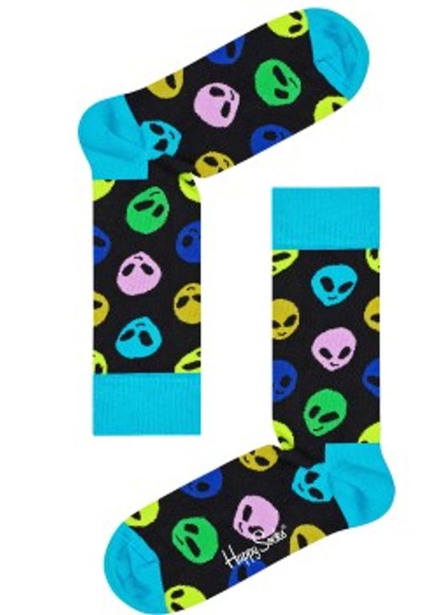 Happy socks Strumpor Alien Sock Svart mönstrad bomull Strl 41/46
