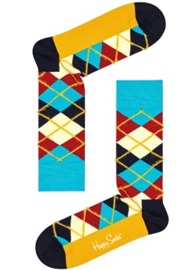 Happy socks Strumpor Argyle Crew Sock Blå bomull Strl 41/46