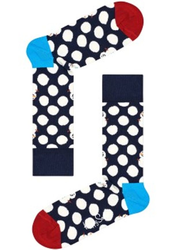 Happy socks Strumpor Big Dot Snowman Crew Sock Mörkblå bomull Strl 41/46