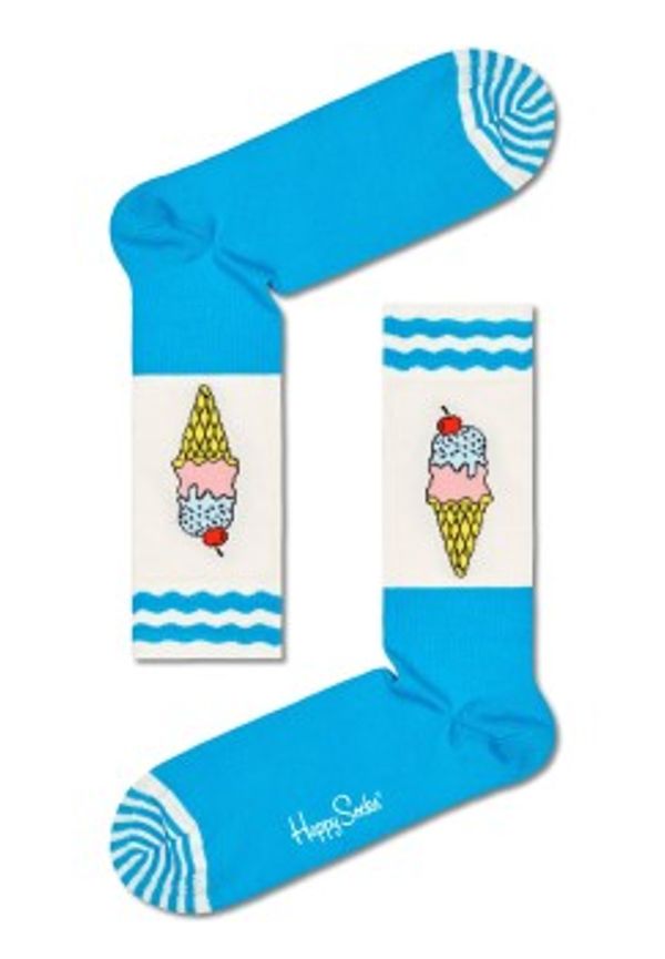 Happy socks Strumpor Ice Cream Sock Ljusblå/Vit bomull Strl 41/46