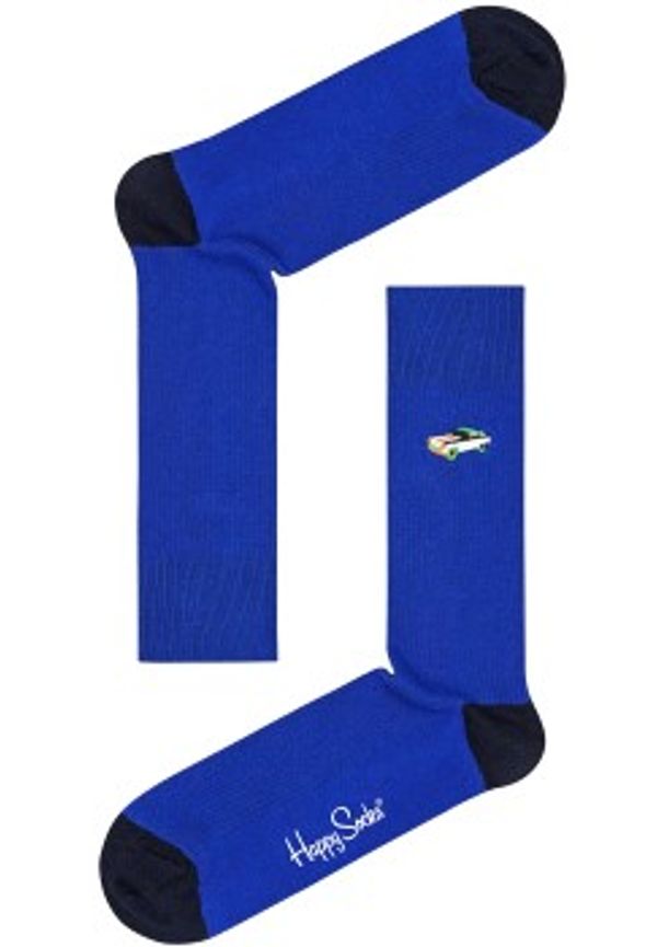 Happy socks Strumpor Ribbed Embroidery Car Sock Blå Strl 41/46