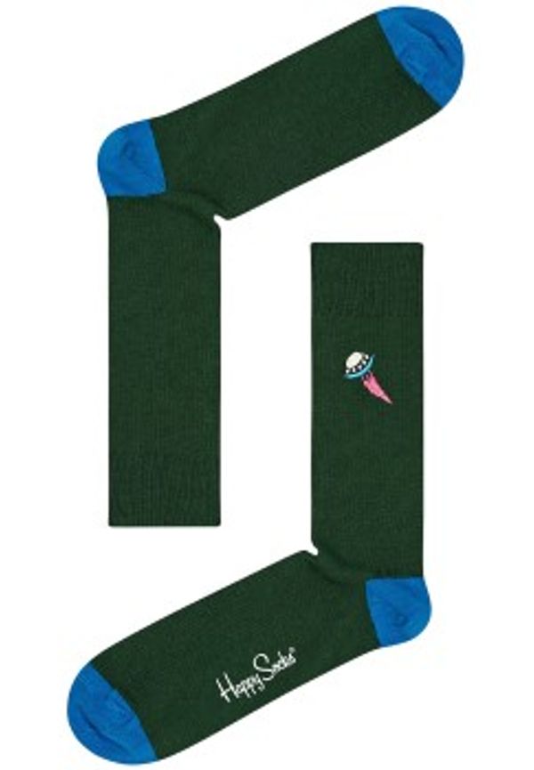 Happy socks Strumpor Ribbed Embroidery Ufo Sock Mörkgrön Strl 41/46