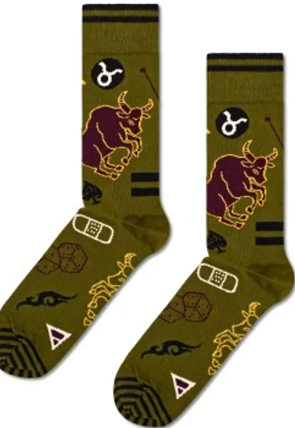Happy socks Strumpor Zodiac Signs Taurus Sock Grön Mönstrad Strl 36/40