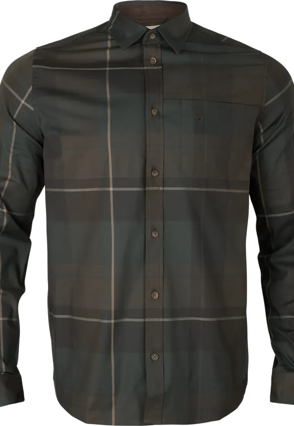 Härkila Men's Akse Long Sleeve Shirt Shadow Brown Check