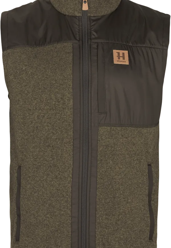 Härkila Men's Kalix Fleece Waistcoat Willow Green/Shadow Brown