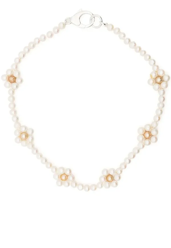 Hatton Labs halsband med konstblomma - Vit