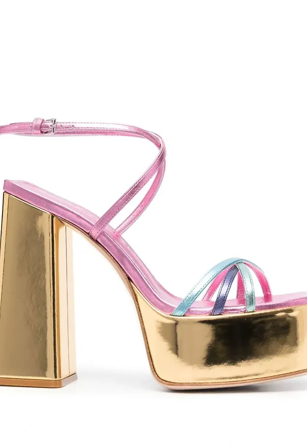 Haus of Honey platåsandaler med folieeffekt - Rosa