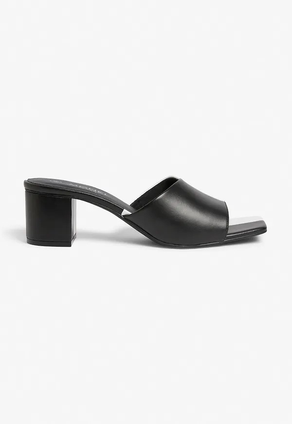 Heeled mules - White