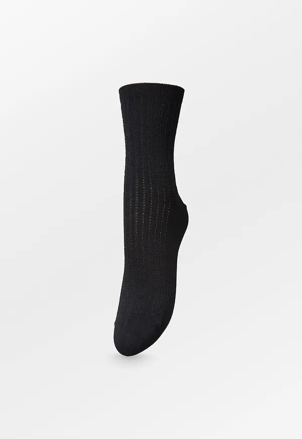 Helga Crochet Sock - Black
