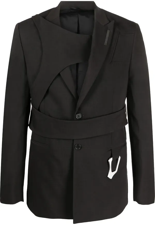 HELIOT EMIL enkelknäppt blazer med lagereffekt - Brun