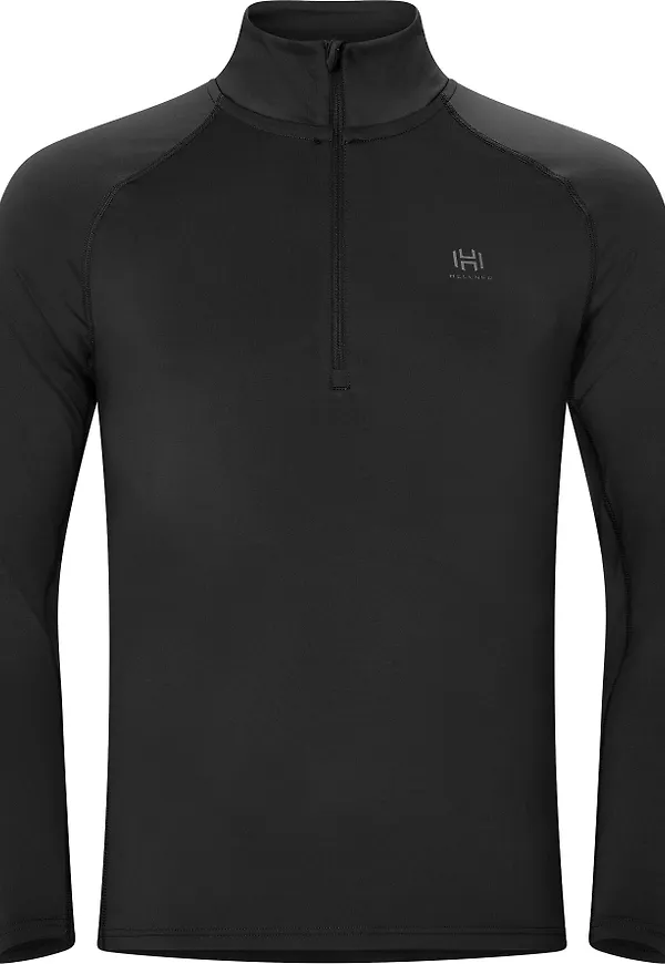 Hellner Men's Core Running Halfzip LS Tee Black Beauty