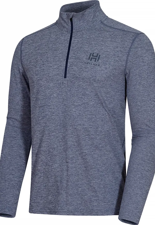 Hellner Men's Nunis Halfzip Long Sleeve Tee Dress Blue Melange