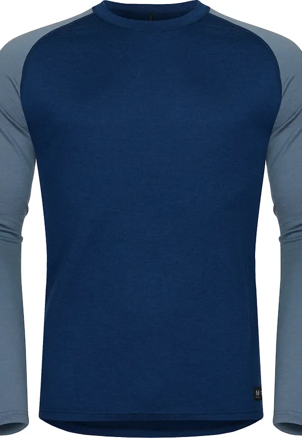 Hellner Men's Wool Warm Base Layer Long Sleeve Dress Blue/Flint Stone