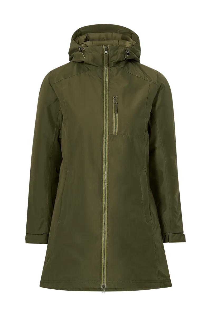 Helly Hansen - Regnparkas W Long Belfast Winter Jacket - Grön