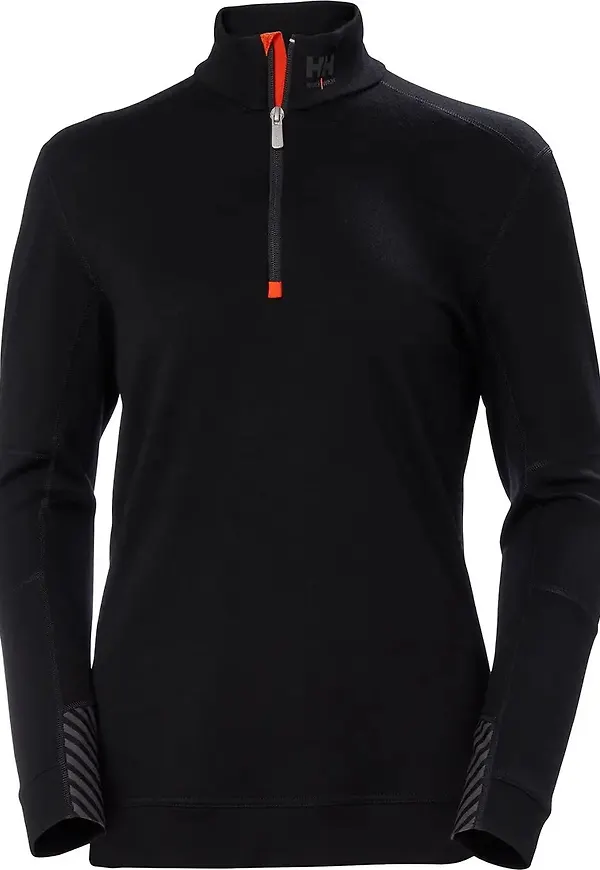 Helly Hansen Workwear Women's Halfzip Shirt Lifa Merino Black